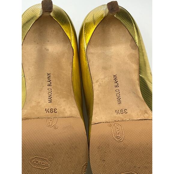 Stuart Weitzman Gold Foil Dagger  Sabbia Glitter Pointed Toe Heels SZ 39.5/9 - Picture 13 of 15